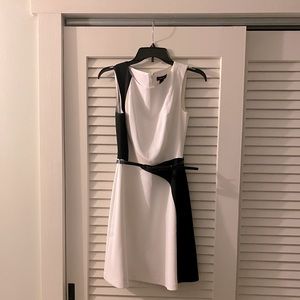 White House Black Market color block belted dress